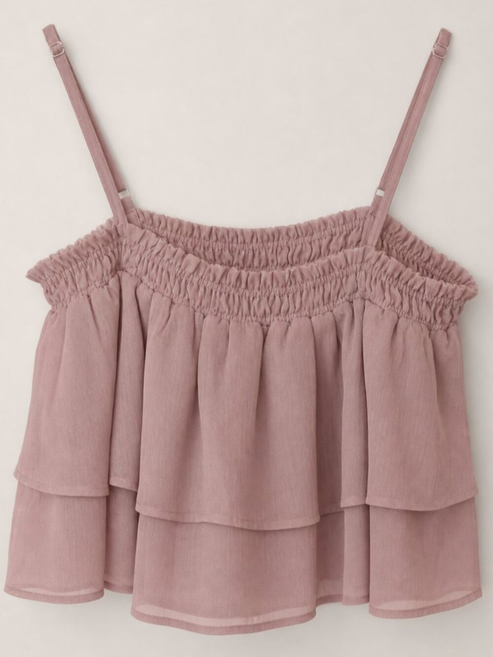Tularosa Stella Tiered Crop Top Mauve Nude Size M NWT